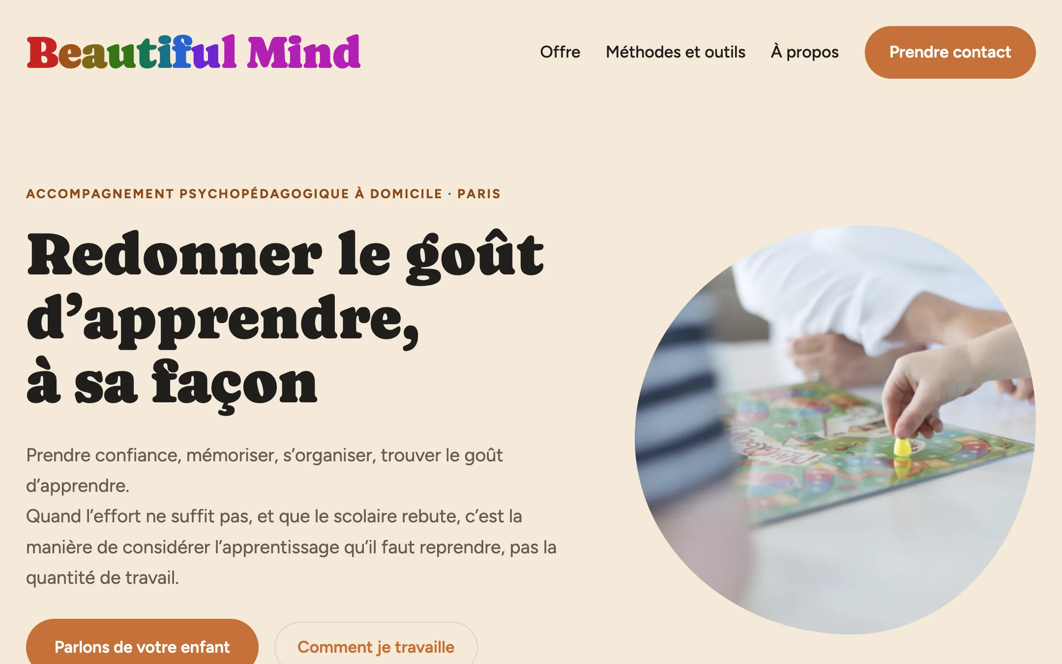Beautiful Mind, site livré en 2 jours