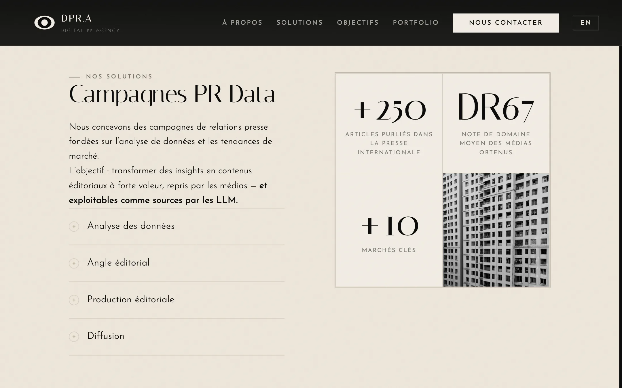 DPR.Agency, vitrine desktop