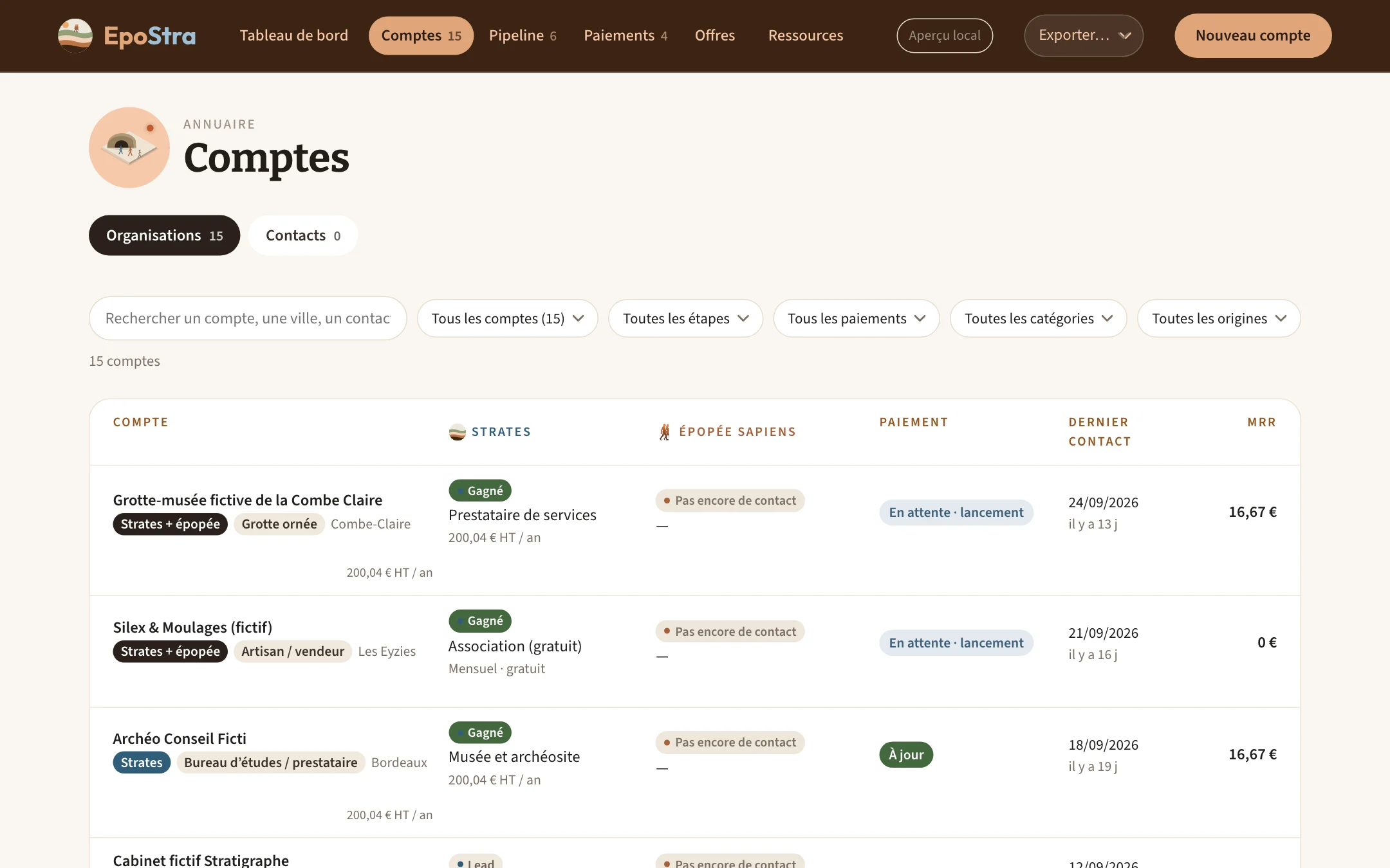 EpoStra, vitrine desktop