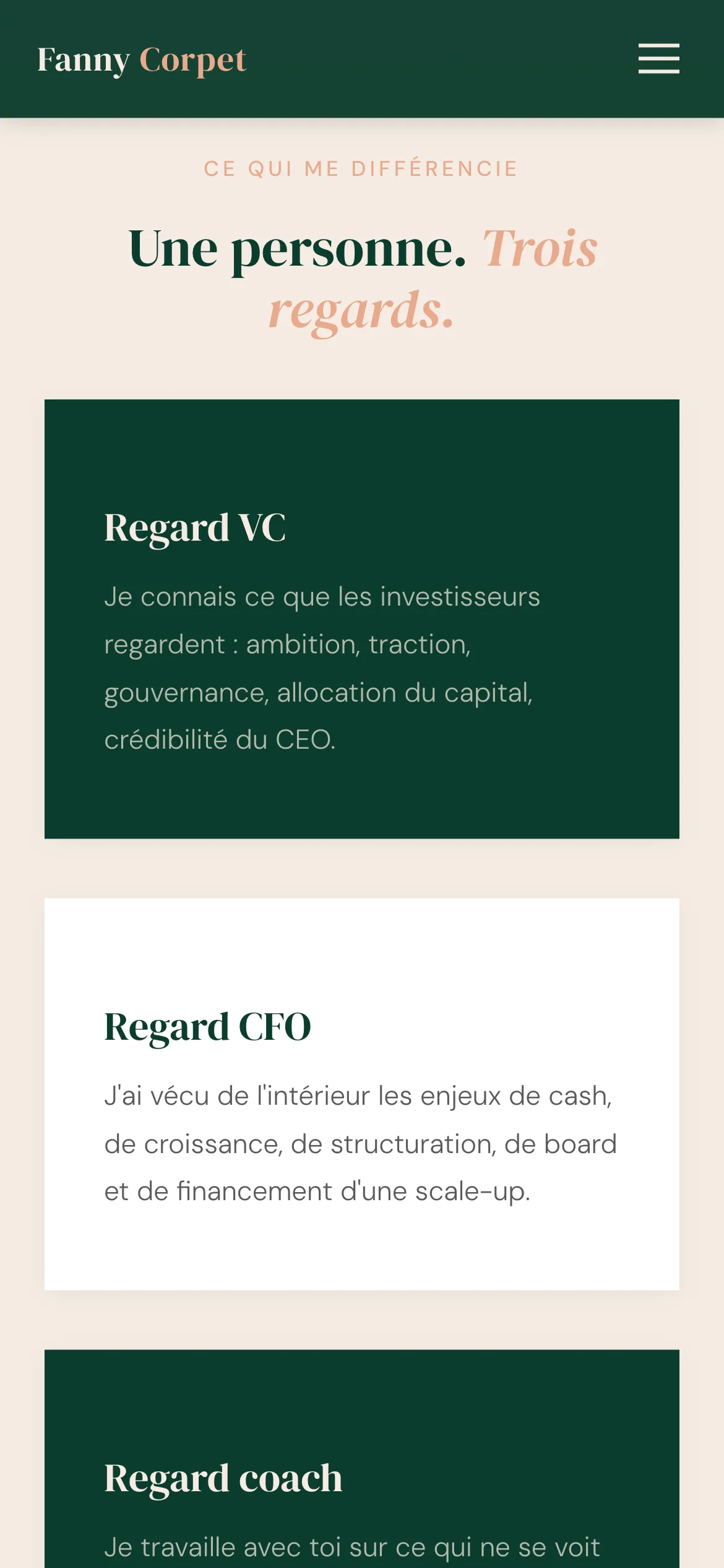 Fanny Corpet, vitrine mobile