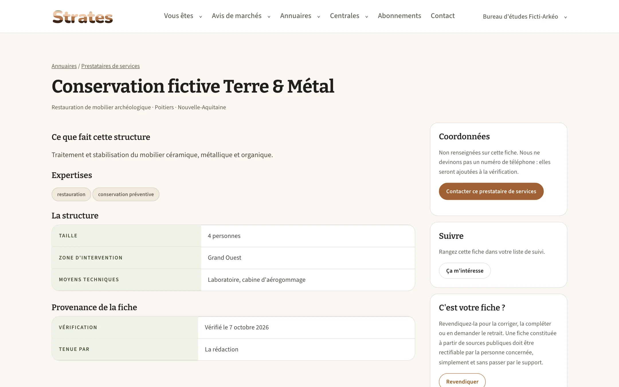 Strates, détail
