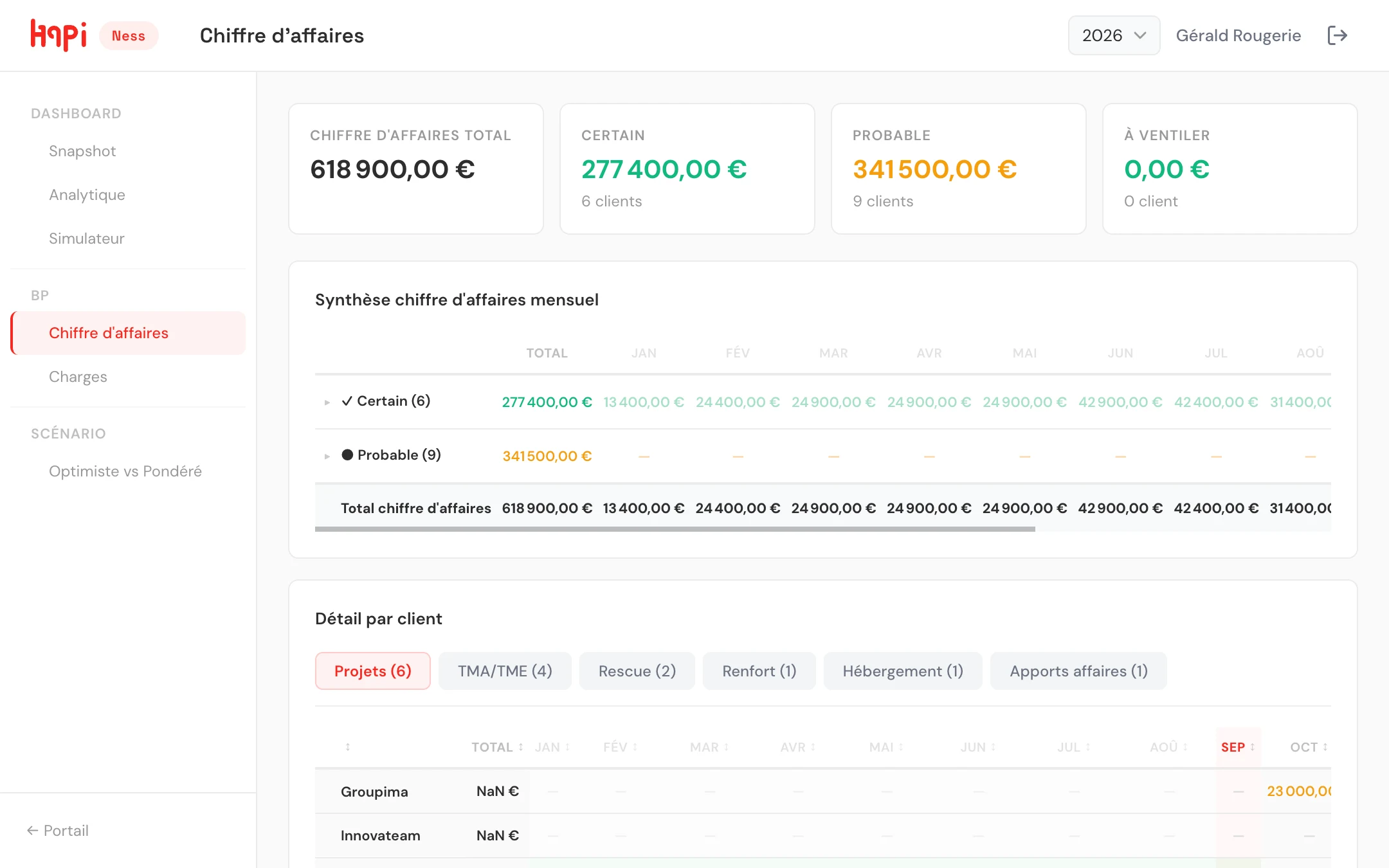 Chiffre d'affaires