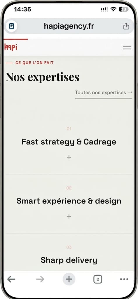 Site vitrine Hapi Agency, capture 6