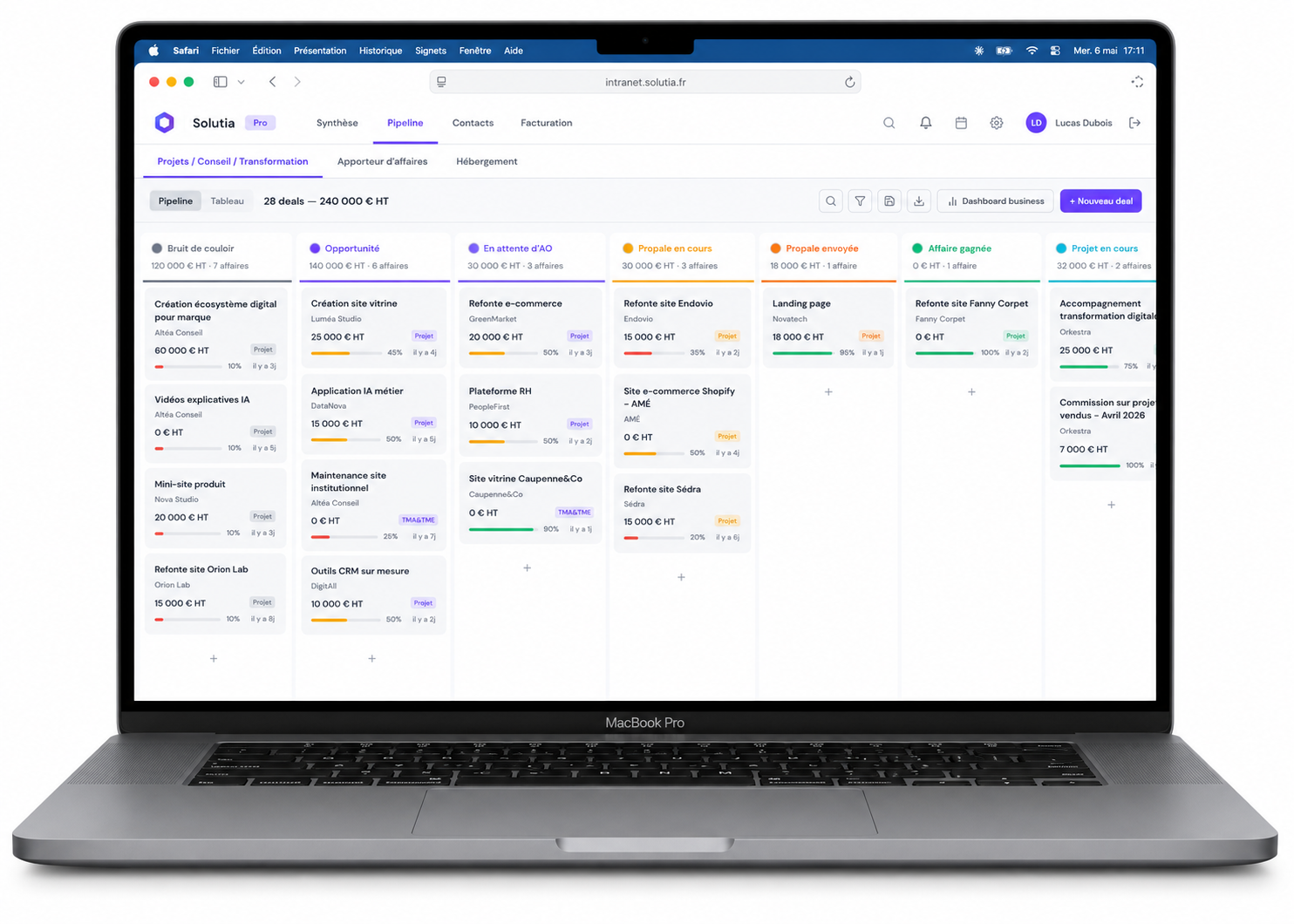 CRM Pipeline Kanban